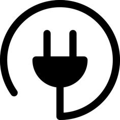 Plug With Circular Cable Stencil Svg Design File, Free Vectors File